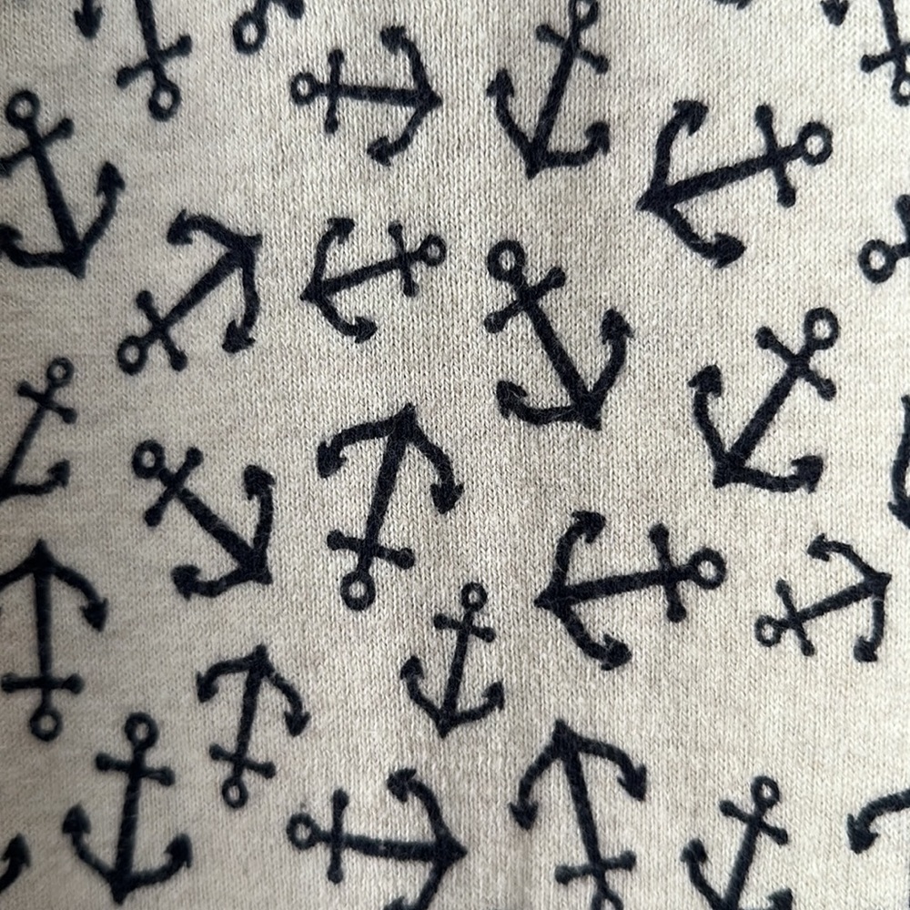 ⚓️ ANCHORS AWAY Adorable coastal sweater with blue anchors on cream background M - Picture 5 of 10